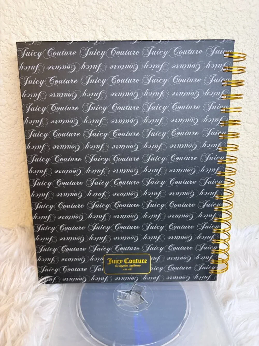 Juicy Couture Large Journal Crown Pen Black Gold 316 Pages NWT